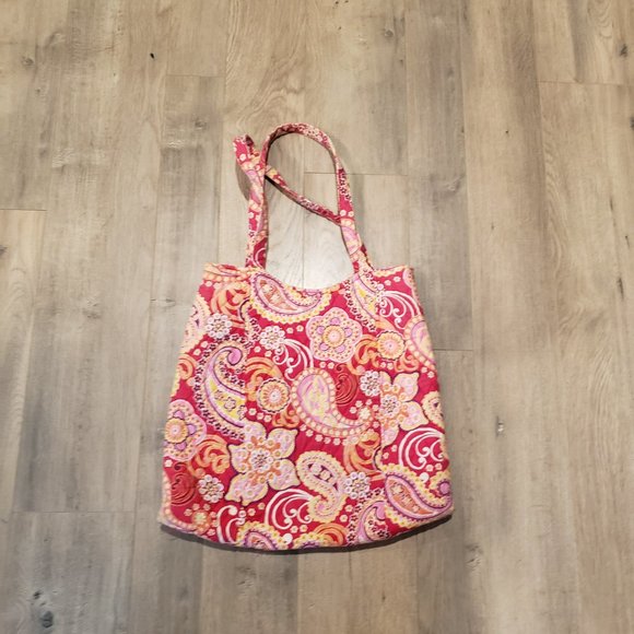 Authentic Vera Bradley Purse Orange Retired Pattern Raspberry Fizz - Picture 2 of 6